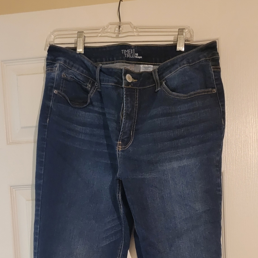 Time and Tru Dark Blue Straight Leg Jeans